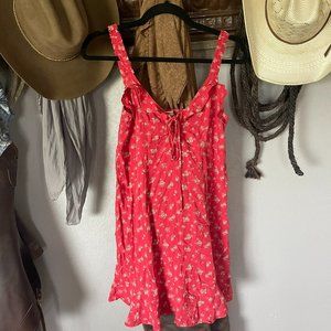 American Eagle Red Floral Sundress